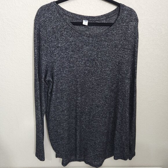 Old Navy Sweaters - Old Navy Womens Heathered Dark Charcoal Long Sleeve Lightweight Top XL Cottage
